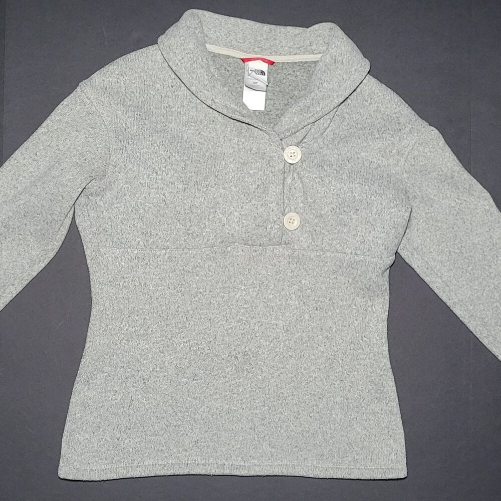 The North Face Womens Gray Button Up Pullover Sweater Size Small